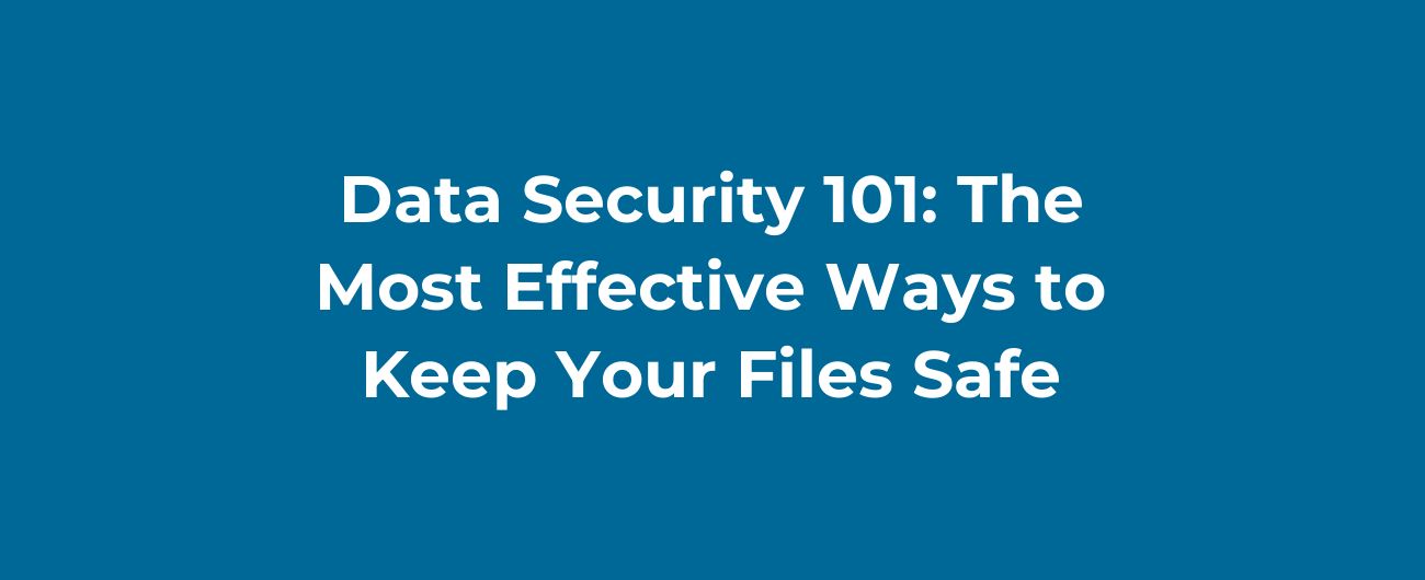 Data Security 101: The Most Effective Ways to Keep Your Files Safe